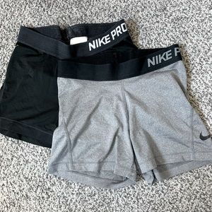 Two pack of Nike Pro shorts